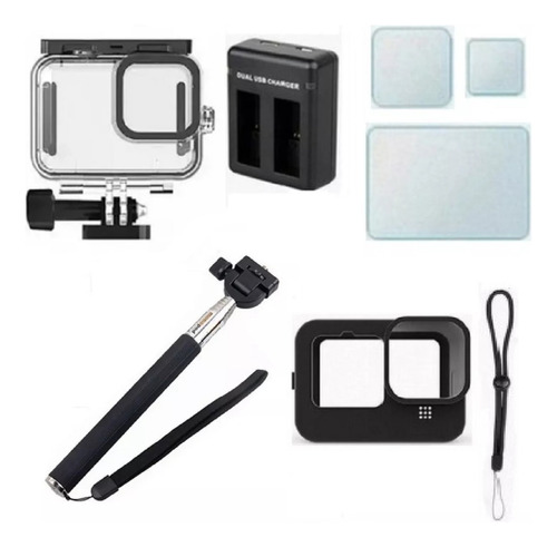 Kit P Gopro Hero 11 10 9 Black Estanque Carregador Películas