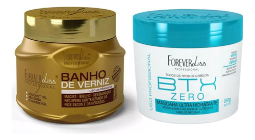 Kit Banho De Verniz + Botox Btx Zero Forever Liss 250g