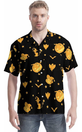 Camisa Casual De Manga Corta Con Estampado 3d De Halloween