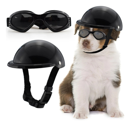 Capacete De Motocicleta Para Cães Pequenos E Médios, Óculos