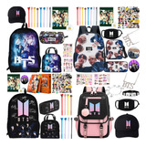 Bolsas Escolares Kpop Bts Para Meninas, Mochila, Chapéu E Mu