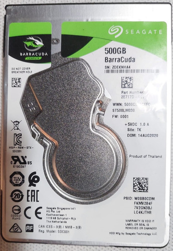 Disco  Notebook Seagate Barracuda  500gb - Usado