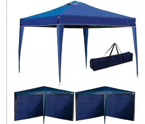 Tenda Gazebo Praia Articulado Alum 3x3m Sanfonada +4 Paredes