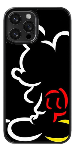 Funda Para Celular Mickey Mouse Fondo Negro Silueta Colores