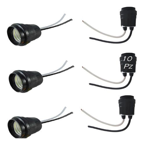 Portalamparas Socket Intemperie Hule Cable Reforzado (10pz)