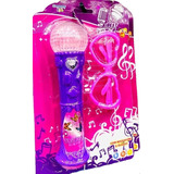 Brinquedo Microfone + Oculos Infantil Com Luz E Som Menina 