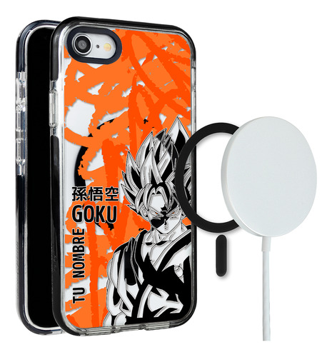 Funda Para iPhone Magsafe Dbz Goku Super Saiyan Con Nombre