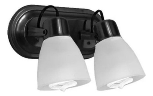 Spot Aplique 2 Luces E27 Tulipa Vidrio Apto Led 220v Color Negro