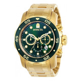 Relogio Invicta Pro Diver 0075 Scuba 100% Original Verde 18k Cor Da Correia Dourado Cor Do Bisel Dourado