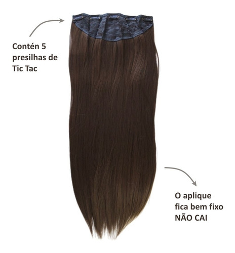 Cabelo Alongamento Aplique Tic Tac Cinza Fibra Japonesa 60cm