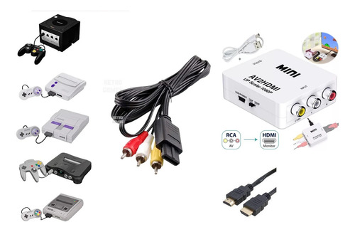 Cabo Hdmi Para Super Nintendo Famicom Game Cube N64 Tv Lcd