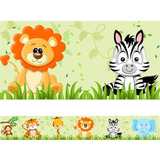 Kit 2 Faixas Decorativa Adesivo Border Infantil Bebê Safari Cor Colorido