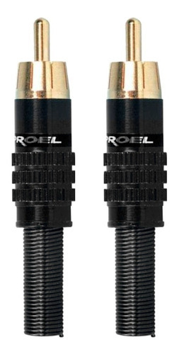 Par Fichas Rca Proel Conector Macho Metalica Para Cable Color Negro