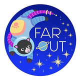 Far Out Gato Astronauta De La Etiqueta Engomada Del Gato De 