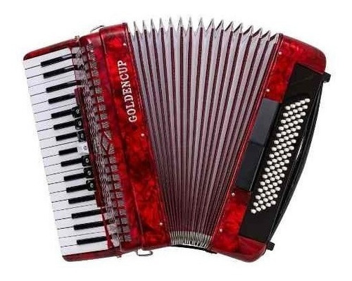 Acordeon Rojo + Estuche 80 Bajos 7+2 Reg Golden Cup Jh2006rd