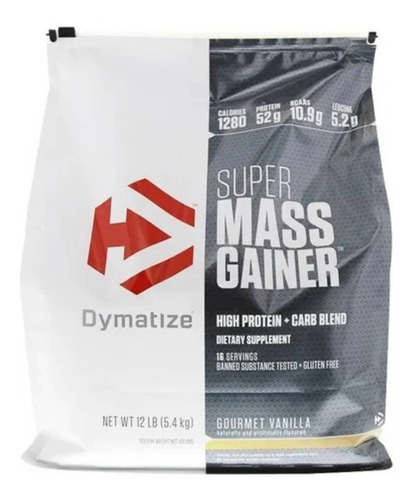 Suplemento En Polvo Dymatize  Super Mass Gainer Carbohidratos Sabor Gourmet Vainilla En Bolsa De 5.4kg