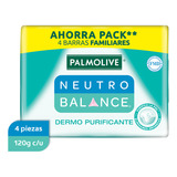 Palmolive Neutro Balance Dermo Purificante Jabón De Baño 4 Piezas X 120 Gr