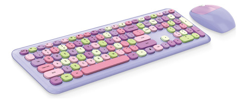 Conjunto De Mouse Combo Keycaps Keyboard Punk For Girl Purpl