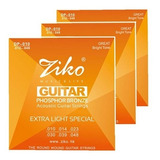 Encordado Para Guitarra Electroacustica Ziko Cobre Dp-010