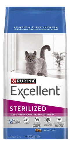 Alimento Gato Purina Excellent 7.5 Kg Gatos Sterilized 