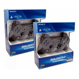 Combo 2 Joysticks Inalámbricos Sony Ps3 Negro Envio Gratis