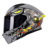 Casco Roda Rush Gris Snapdragon Mate Mica Humo Abatible Svs