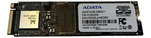 Ssd M2 Nvme Adata Sm2p32a8-256gc 256gb Notebook Desktop Cor Preto