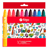 Marcador Filgo Escolar Jumbo X 10 Colores Tamaño Maxi