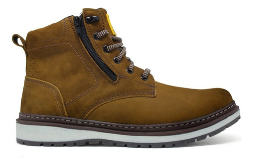 Bota Coturno Masculina Catter Em Couro Cat Inverno Zip One