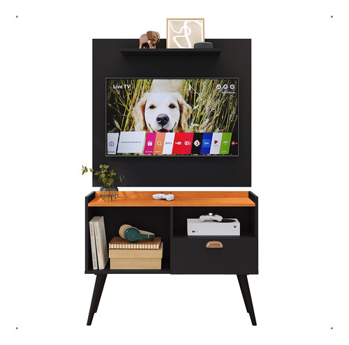 Suporte Resistente Parede Painel Tv 32  Rack Pés Palito Luxo