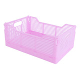 Miniso Cesta De Almacenamiento Plegable Plástico Rosa 30.5x2