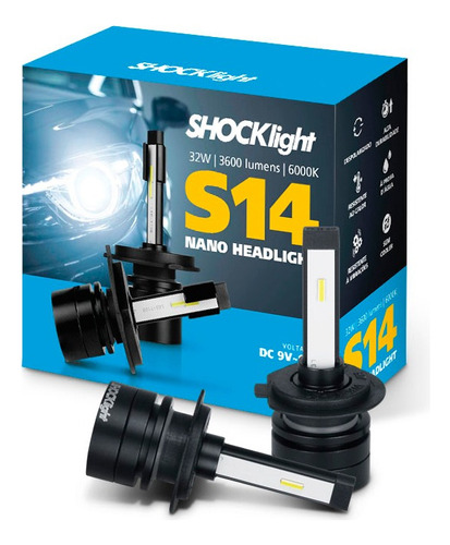 Lâmpada Shocklight Led S14 Nano H1 H3 H7 H11 H16 H27 Hb3 Hb4