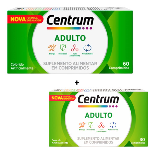Kit Centrum A Z Polivitamínicos Adulto 60 + 30 Comprimidos