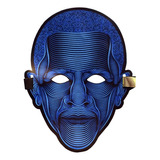 Kit 8 Máscara De Led Homem Azul Halloween / Carnaval Neon