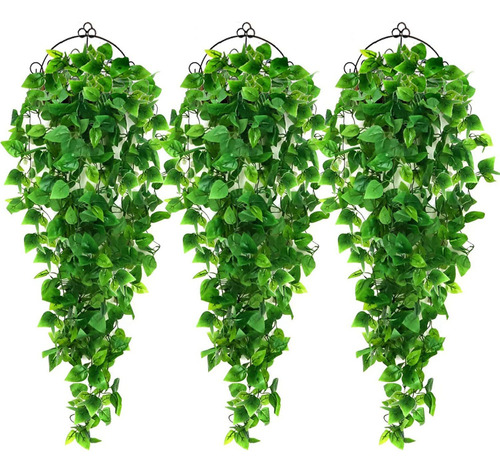 3 Plantas Colgantes Artificiales Para Pared, Interior Y Exte