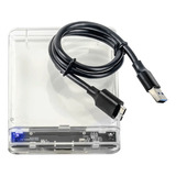 Case Para Hd Externo Transparente Notebook Sata 2.5 Usb 3.0