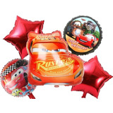 Pack 5 Globos Metalizados Autos Cars 54x53 Para Aire O Helio