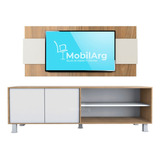 Combo Rack Mesa Modular + Panel Tv Nordico Minimalista Cuota