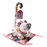 Monedero De Cerámica Maneki Neko Cat De 8,6 Pulgadas, Banco