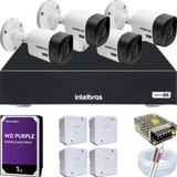 Kit 4 Câmeras Intelbras Vhl1220b Dvr 3004c Hd 1tb Wd Purple