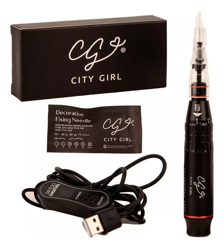 Dermapen Y Dermografo City Girl Agujas 1r Tatto Recargable