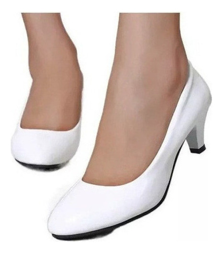 Zapatos De Cuero Color Blanco Para Mujer