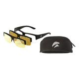 Lentes Eagle Eyes®3 En 1 Fit On Supersight Polarizados Color De La Lente Transparente/ámbar/amarillo Color Del Armazón Black