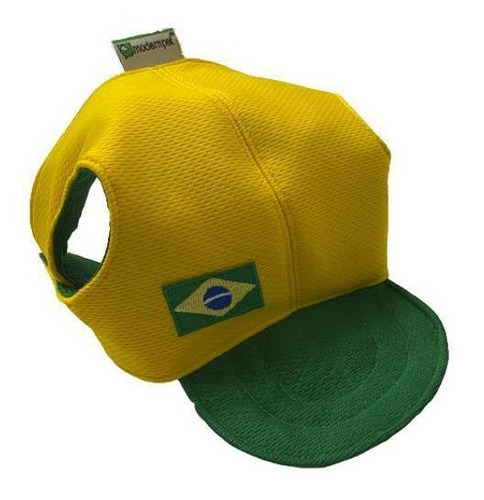 Boné Para Cachorro Seleção Brasileira Modernpet Amarelo