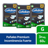 3 Paquetes Pañales De Adulto Cotidian Premium 60 Un Talla G