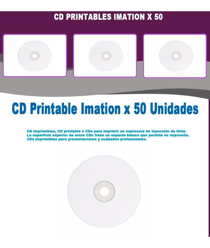 Cd Printables Imprimibles Imation X 50 Unidades