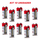 10 Baterias Pilhas 9v Comum Multímetro Microfone 1 Caixa