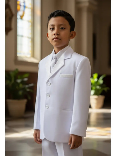 Traje Blanco Primera Comunión Niño (5 Piezas) T.8-16