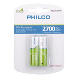 Blister 2 Pilas Philco Recargables Aa 2700 Mah