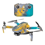 Skin De Vinilo Para Drone Dji Mini 2 - Amarillo Derrame.